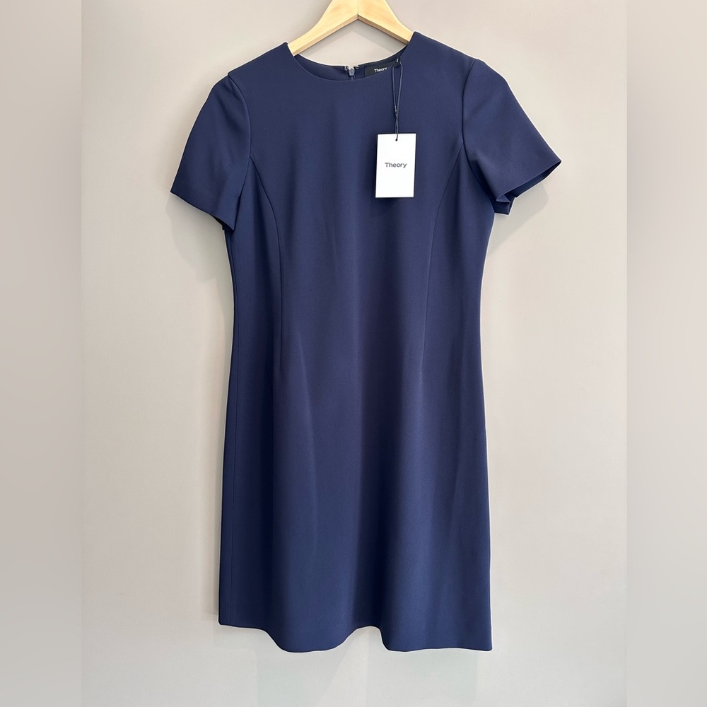 NWT Theory Midnight Blue Navy Short Sleece Dress Size 6